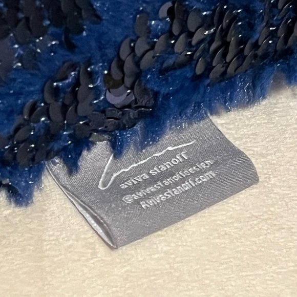 NWOT AVIVA STANOFF Sequins in Motion Velvety Furry Pillow - Picture 5 of 7
